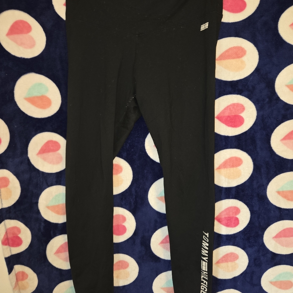 Tommy Hilfiger Black Leggings Stretchy Athletic Wear